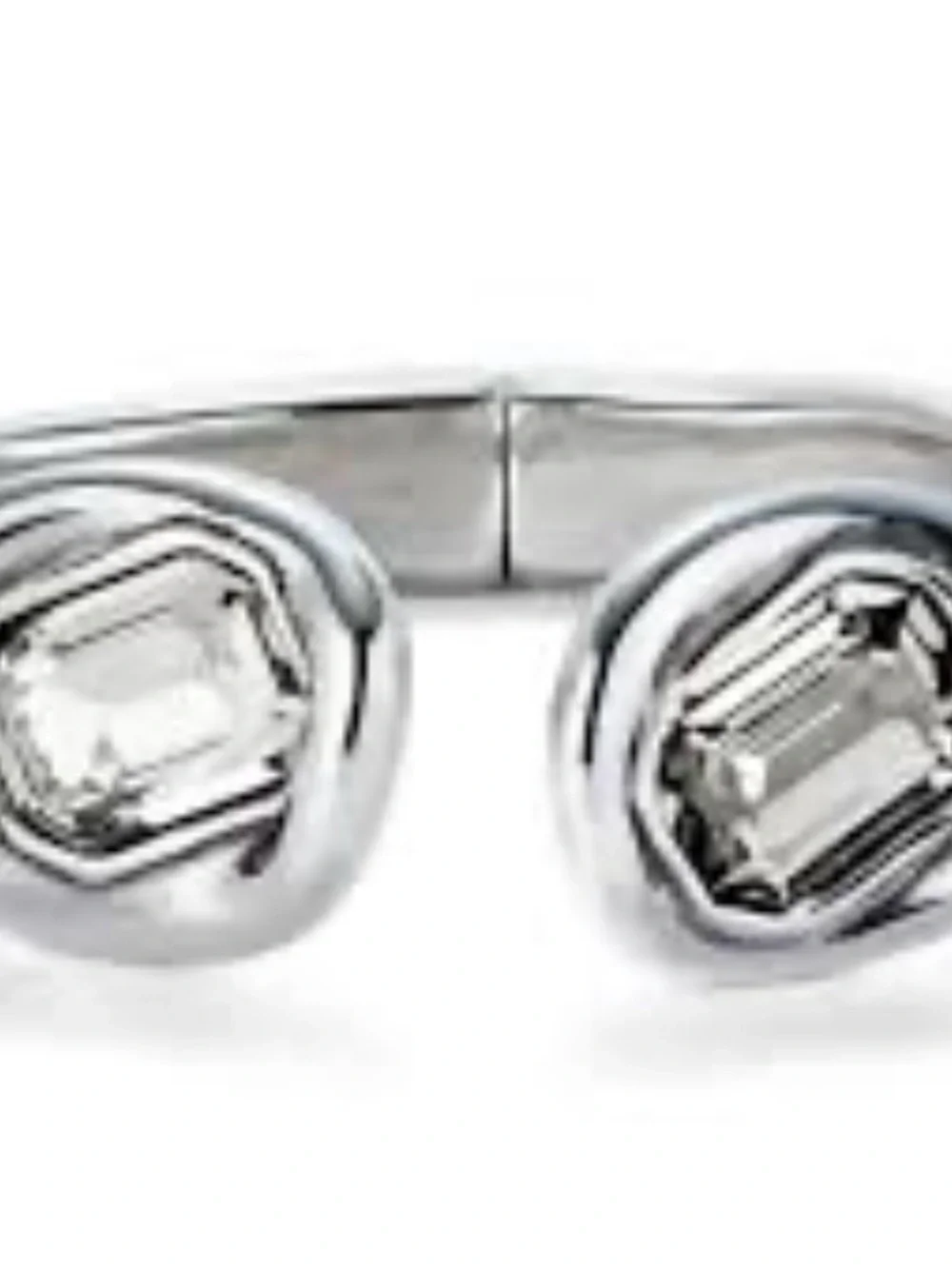 Uno de 50 Open Bangle with Clear Crystal Accents